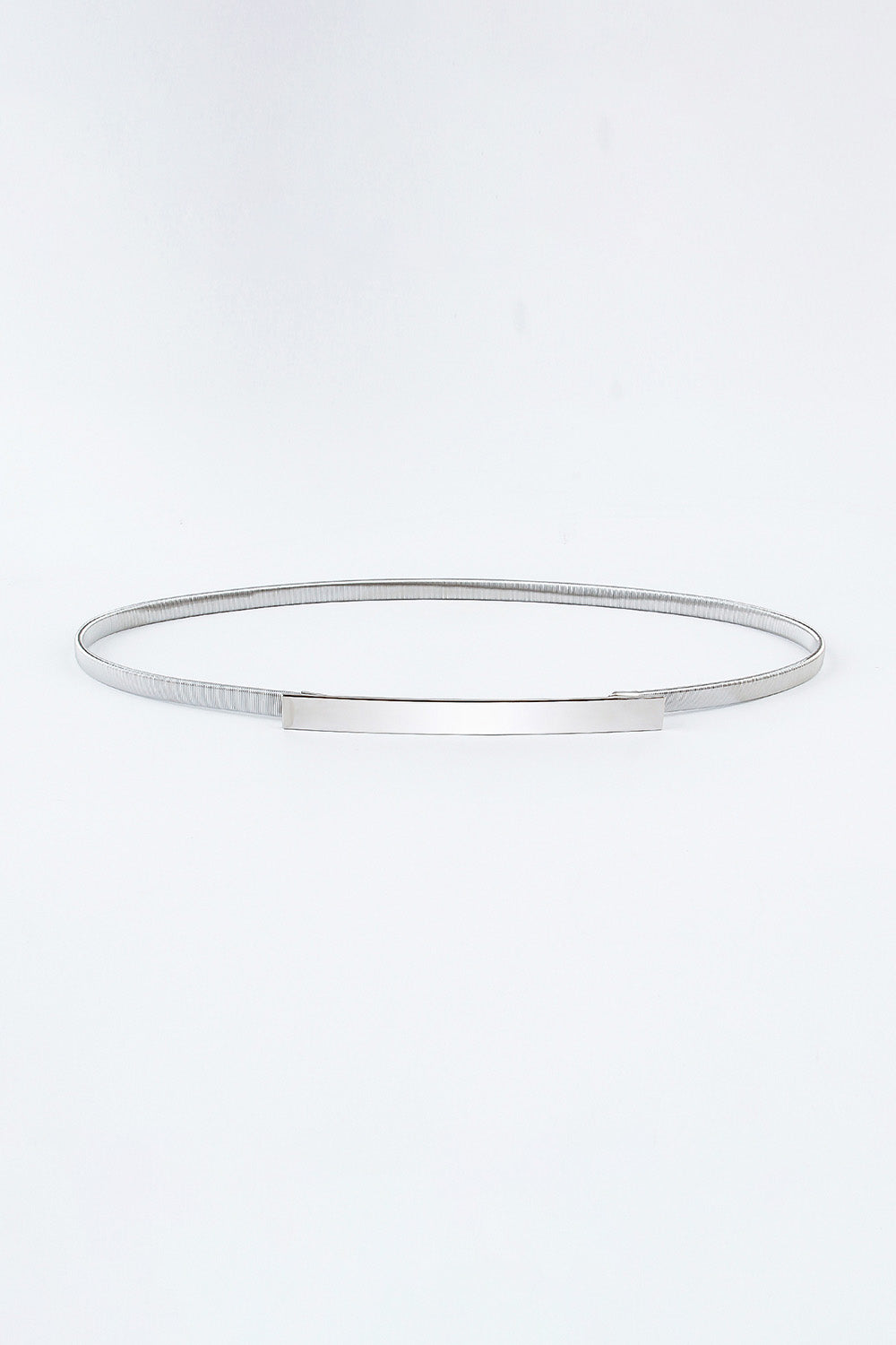 Elastic Iron Skinny Belt - Silver/13cm Buckle Head / One Size