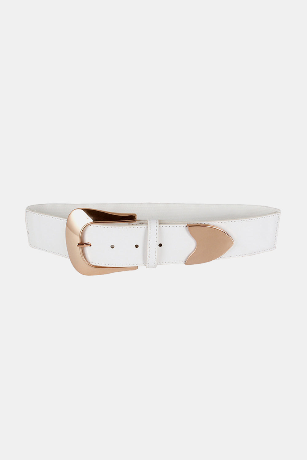 Elastic Wide PU Belt - White / One Size