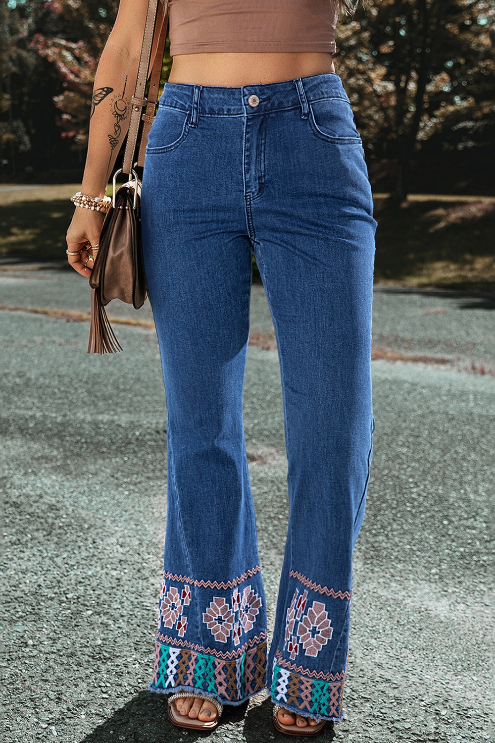 Embroidered Bootcut Jeans - Medium / 6
