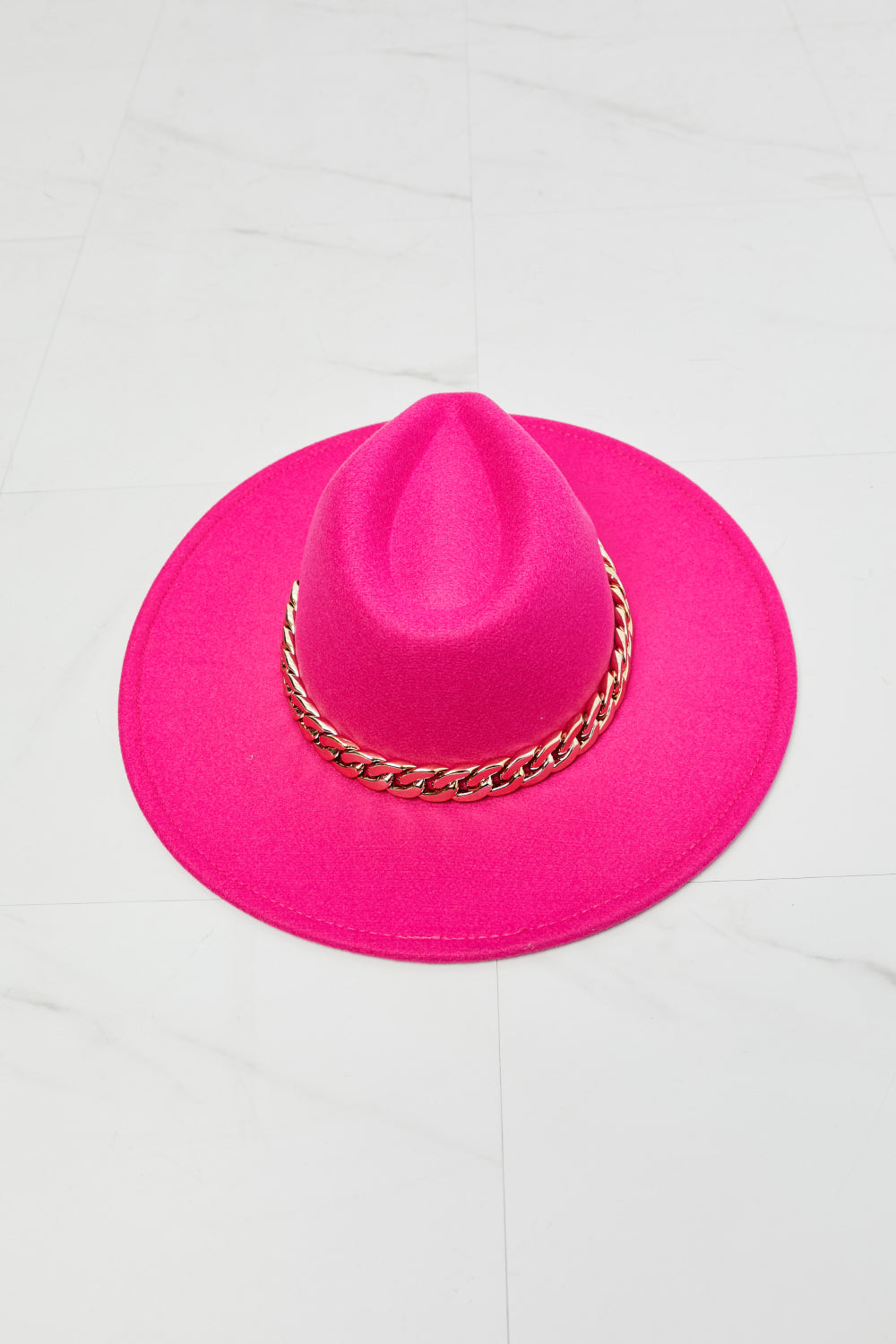 Fame Keep Your Promise Fedora Hat in Pink - Hot Pink / One Size