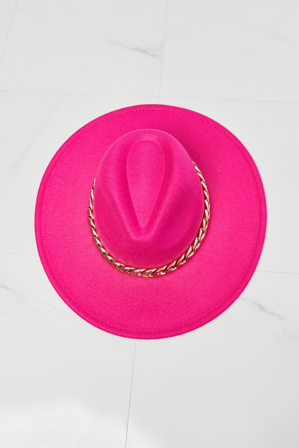 Fame Keep Your Promise Fedora Hat in Pink - Hot Pink / One Size