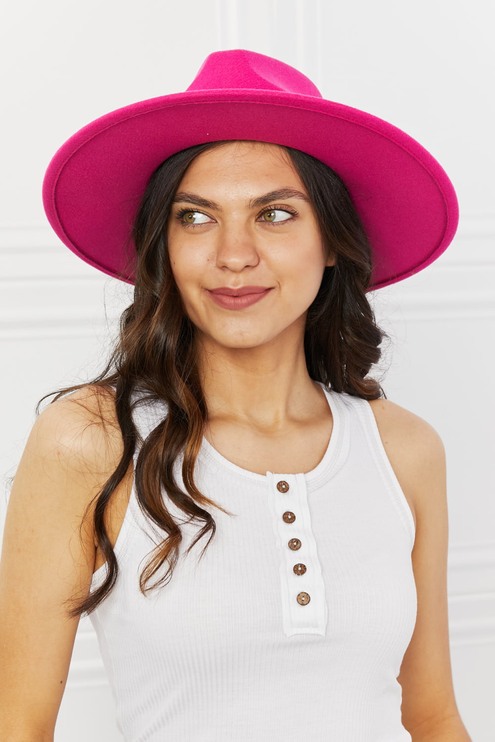 Fame Keep Your Promise Fedora Hat in Pink - Hot Pink / One Size