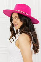 Fame Keep Your Promise Fedora Hat in Pink - Hot Pink / One Size