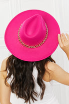 Fame Keep Your Promise Fedora Hat in Pink - Hot Pink / One Size