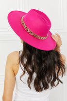 Fame Keep Your Promise Fedora Hat in Pink - Hot Pink / One Size