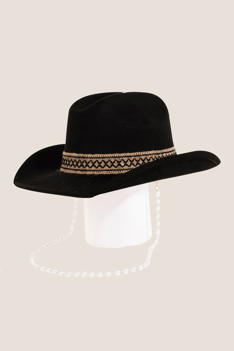 Fame Ornate Band Cowboy Hat - Bk / One Size