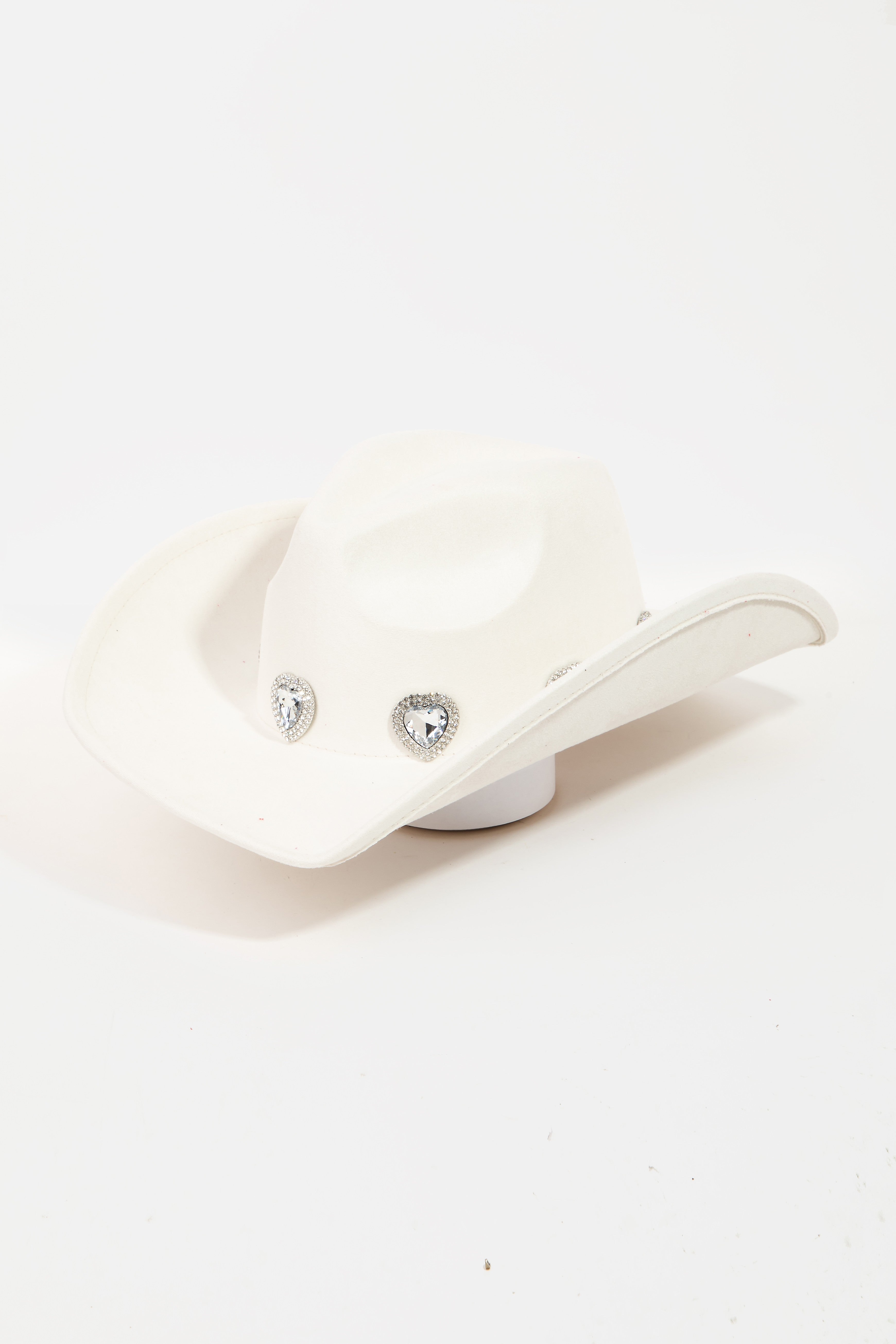 Fame Rhinestone Pave Heart Cowboy Hat - Iv / One Size