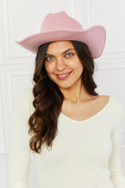 Fame Western Cutie Cowboy Hat in Pink - Blush Pink / One Size