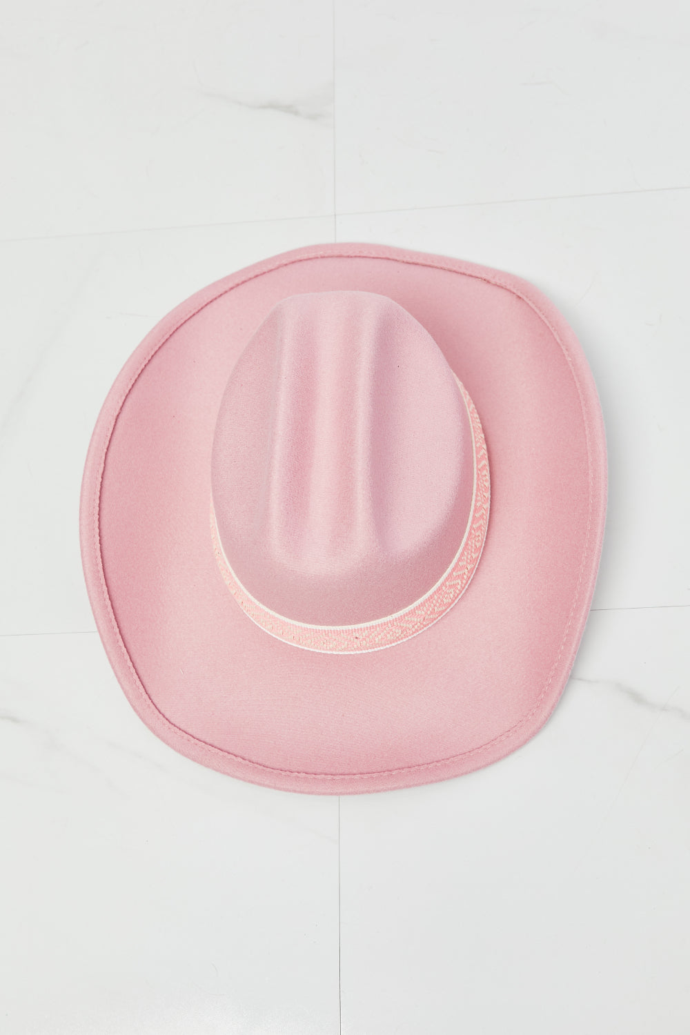 Fame Western Cutie Cowboy Hat in Pink - Blush Pink / One Size