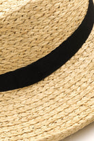 Fame Wide Brim Straw Weave Hat - IV / One Size