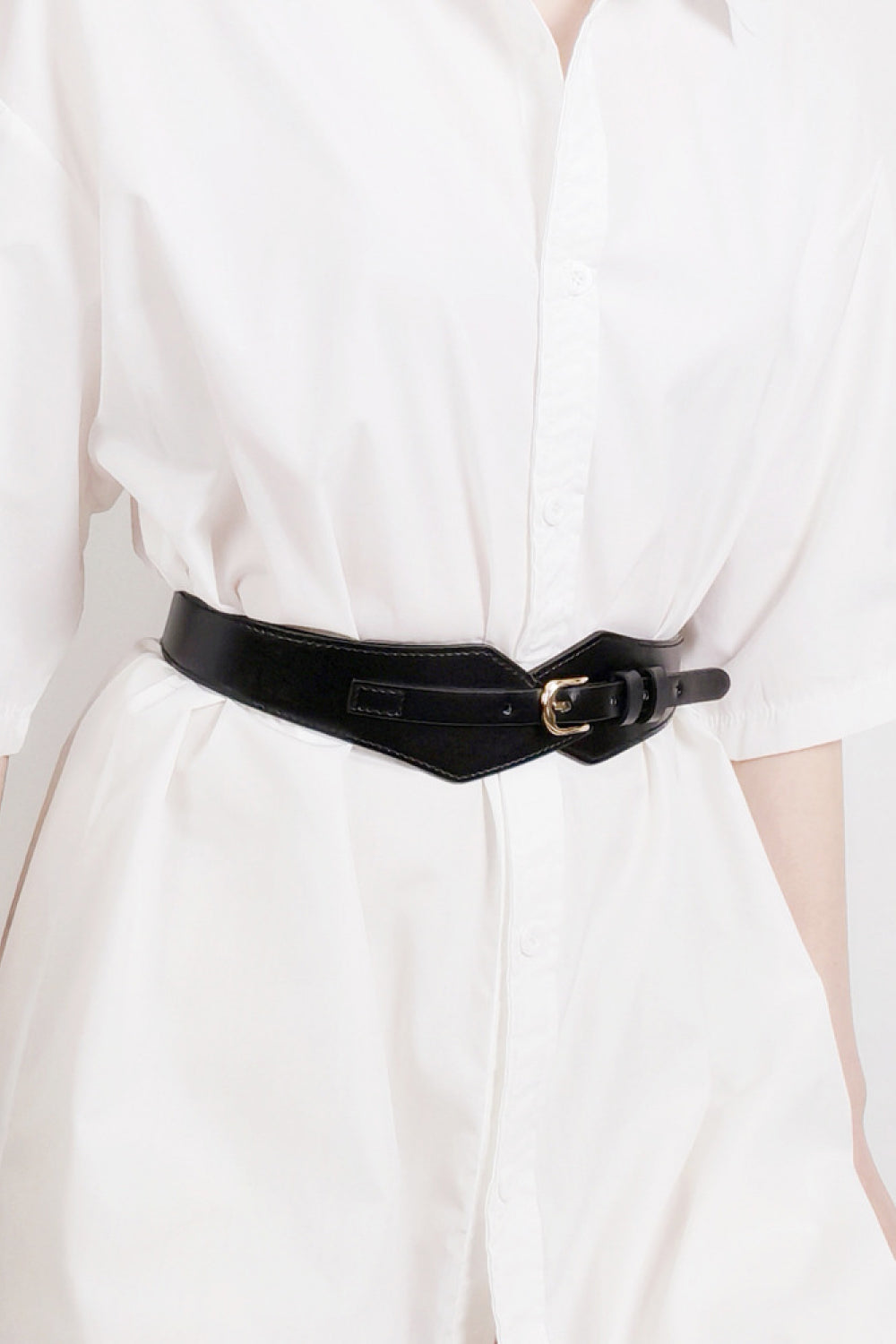 Fashion Geometric Elastic Belt - Black / One Size