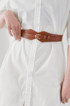 Fashion Geometric Elastic Belt - Brown / One Size