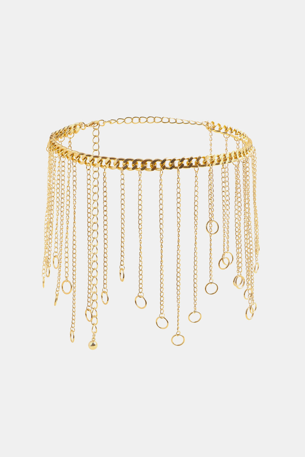 Fringe Chain Alloy Belt - Gold / One Size
