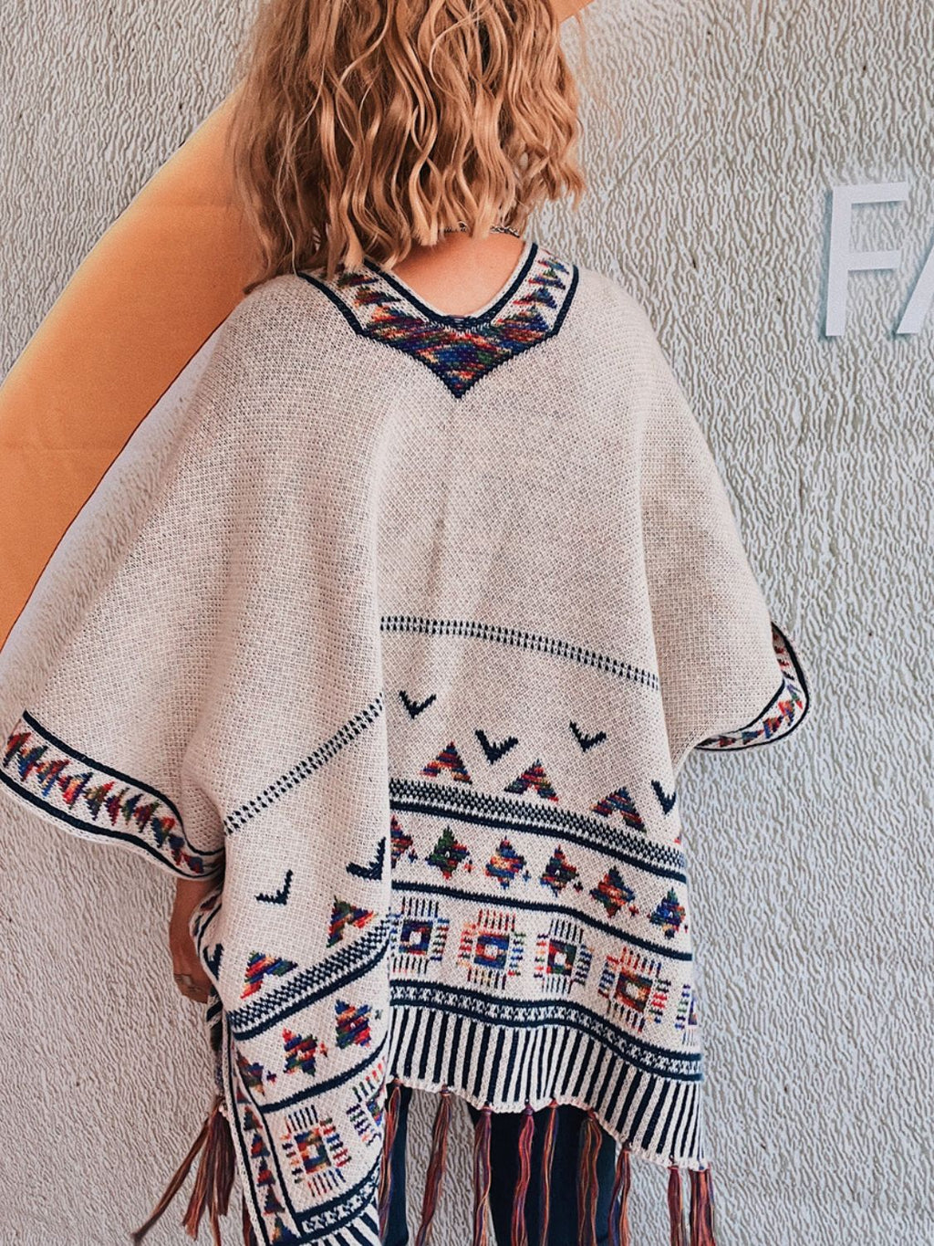 Fringe Open Front Cardigan - Apricot / One Size