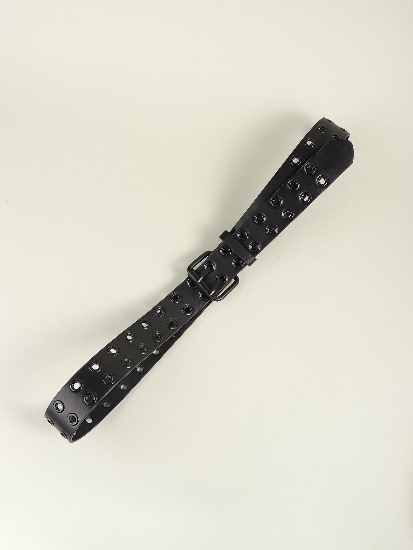 Grommet PU Leather Belt - Black / One Size