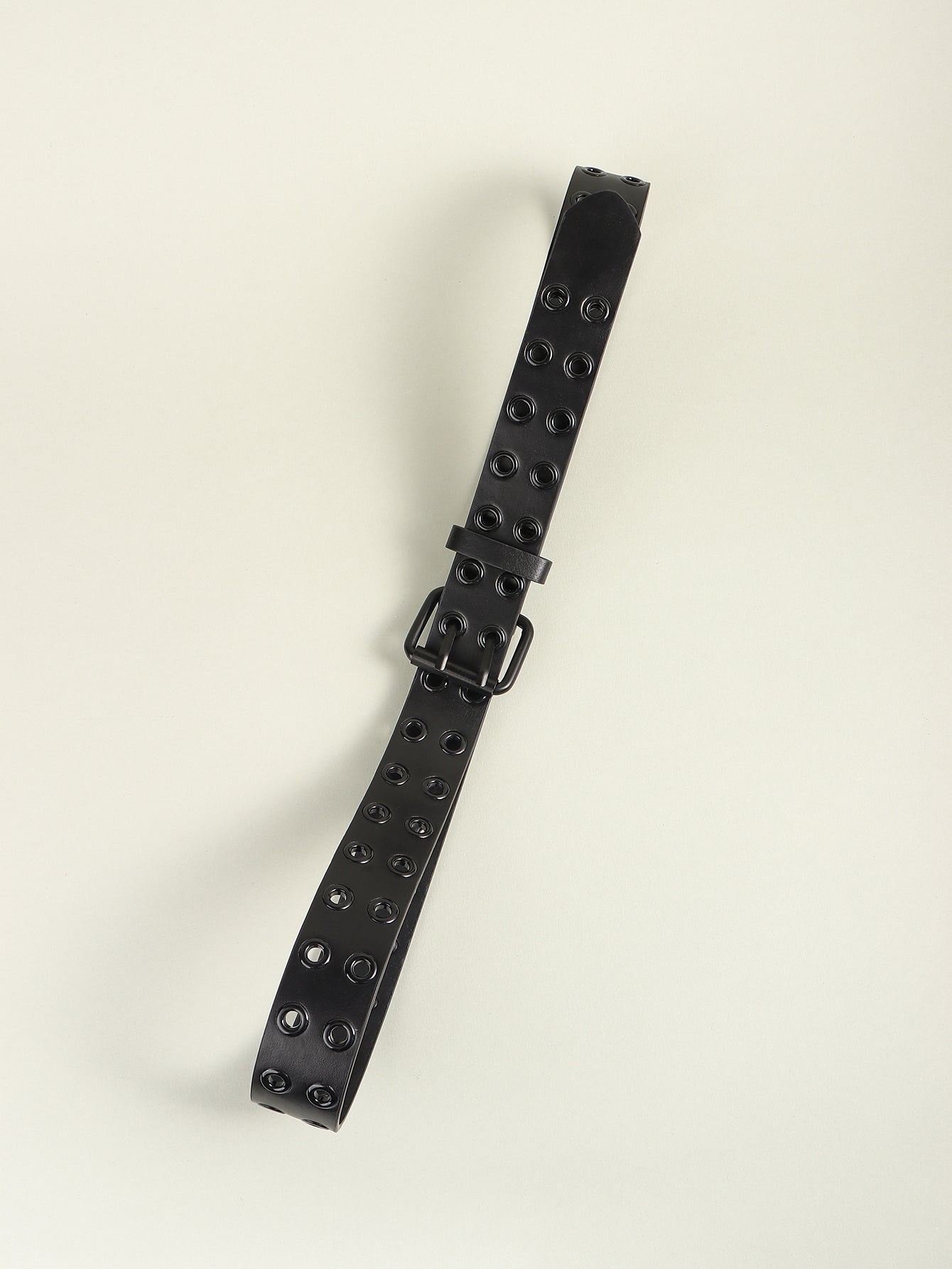 Grommet PU Leather Belt - Black / One Size