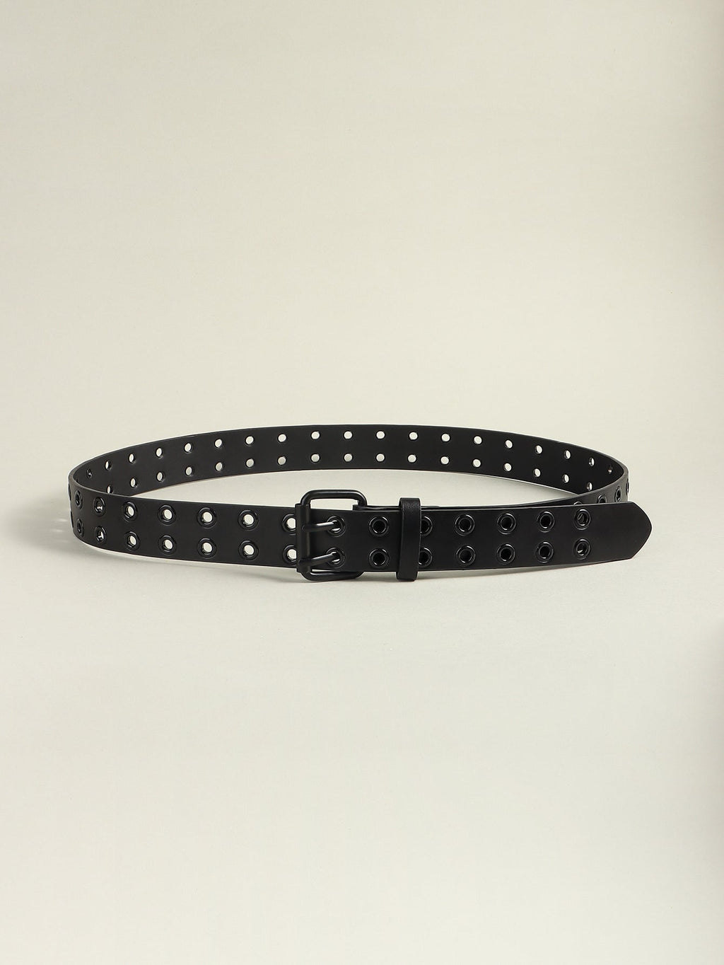 Grommet PU Leather Belt - Black / One Size