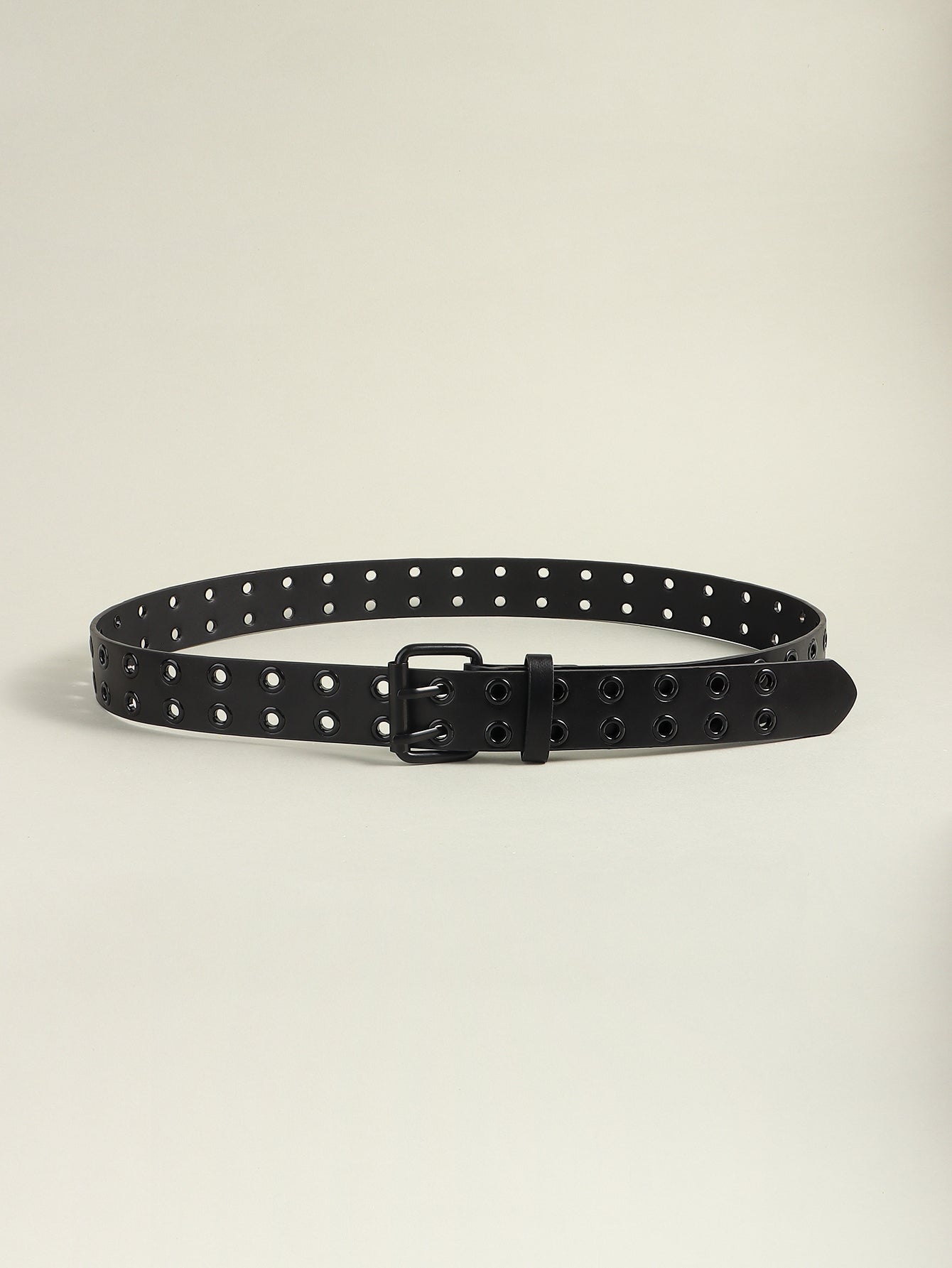 Grommet PU Leather Belt - Black / One Size