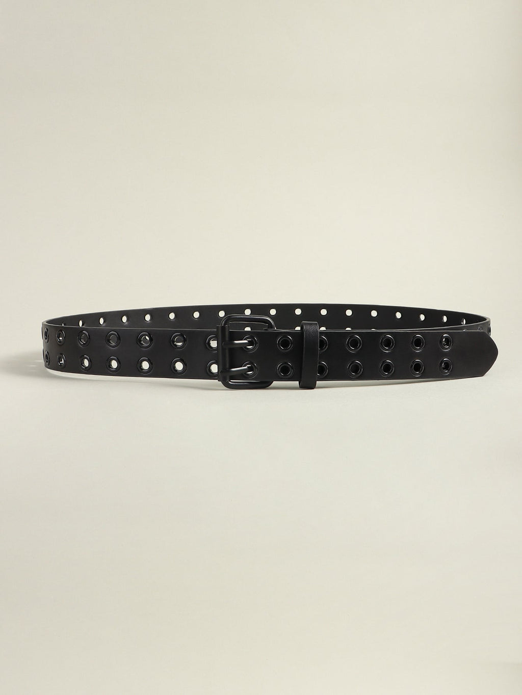 Grommet PU Leather Belt - Black / One Size