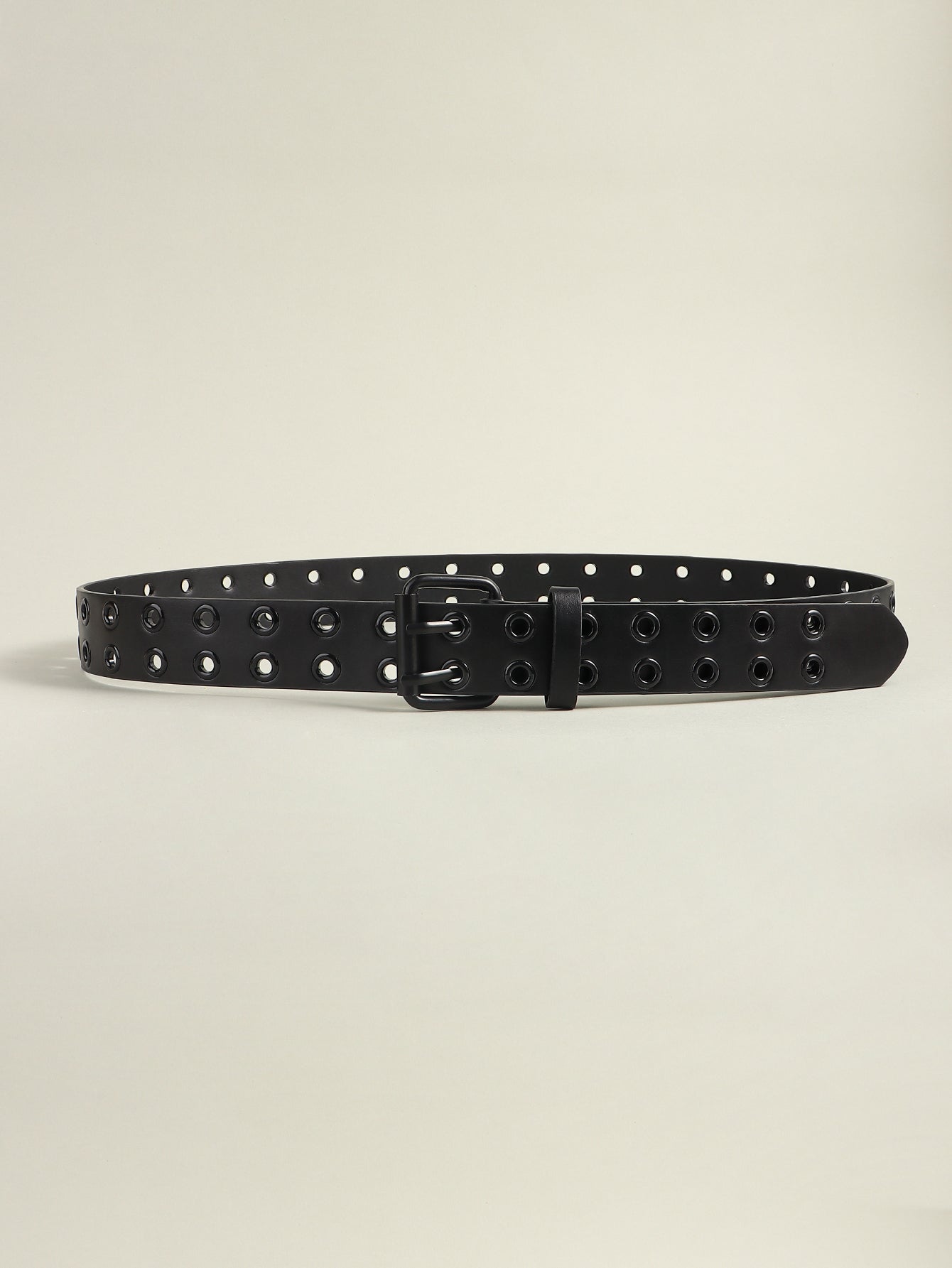 Grommet PU Leather Belt - Black / One Size