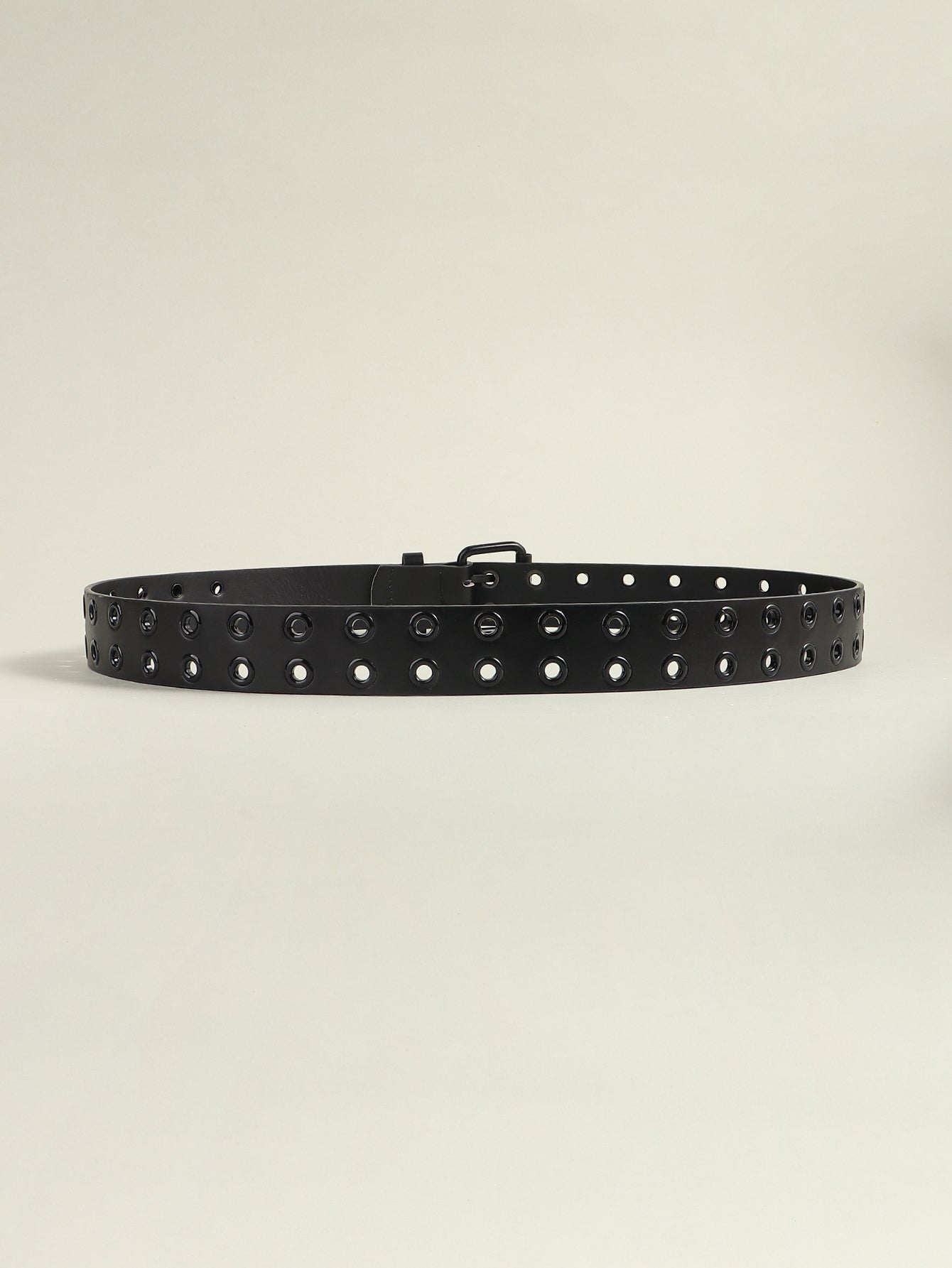 Grommet PU Leather Belt - Black / One Size
