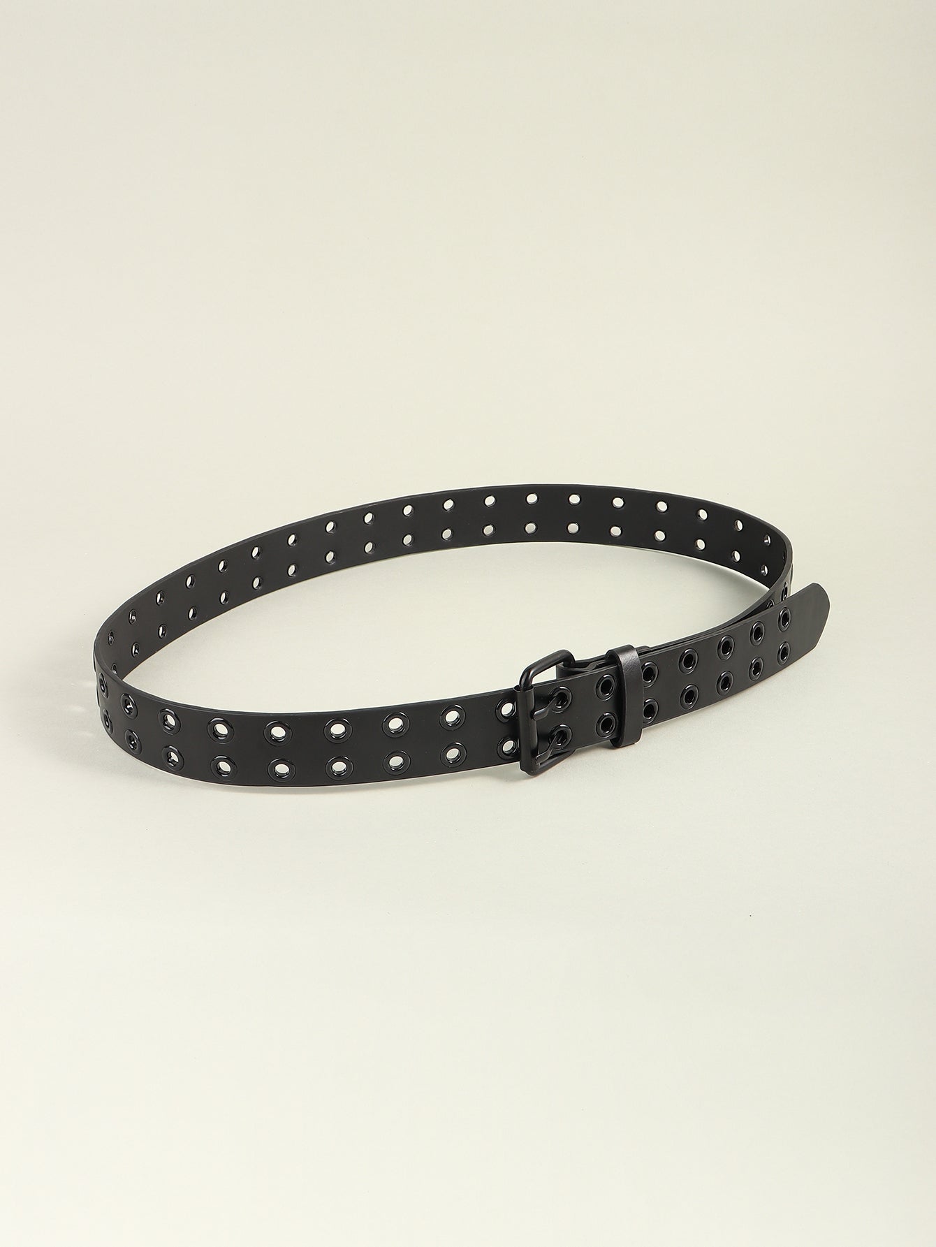 Grommet PU Leather Belt - Black / One Size