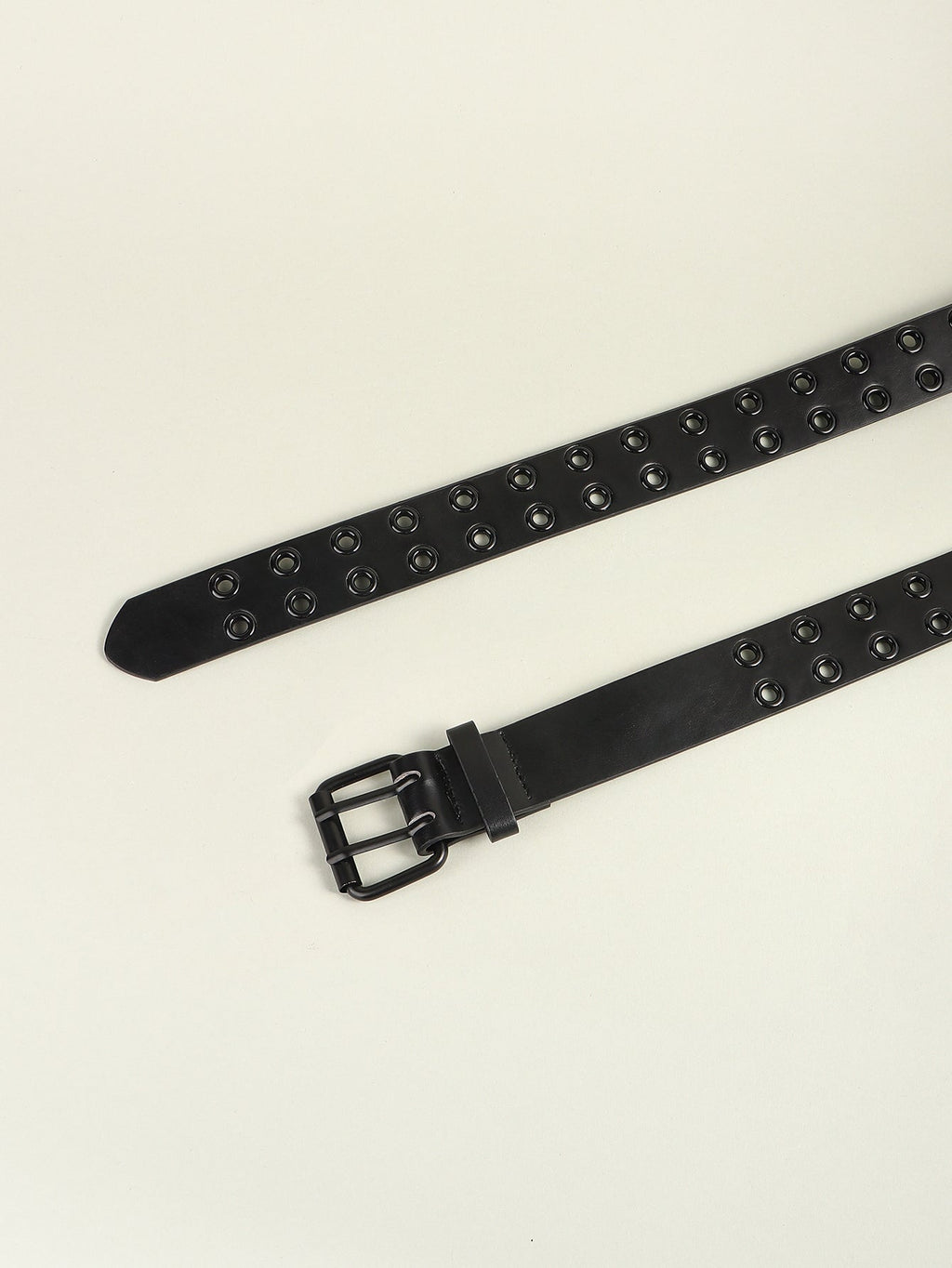 Grommet PU Leather Belt - Black / One Size