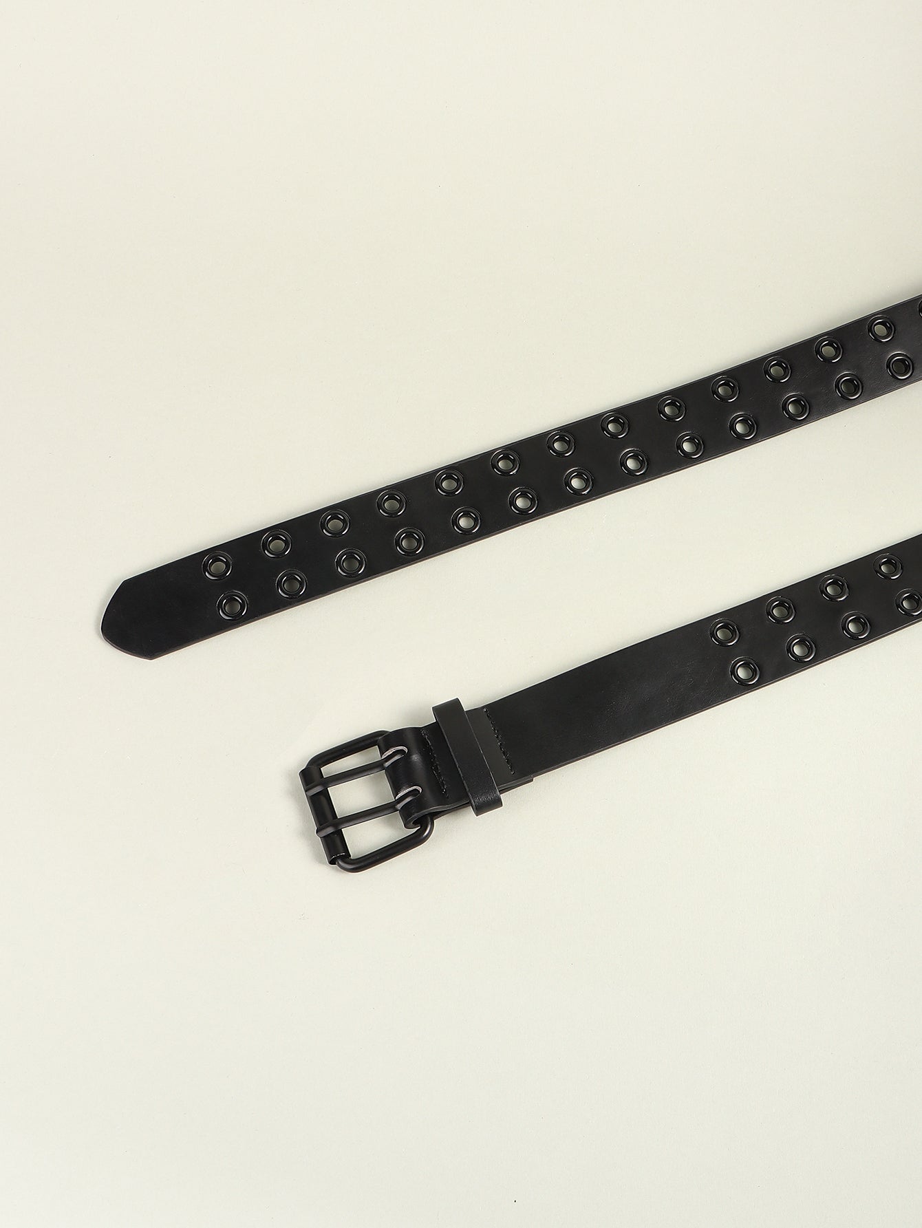 Grommet PU Leather Belt - Black / One Size