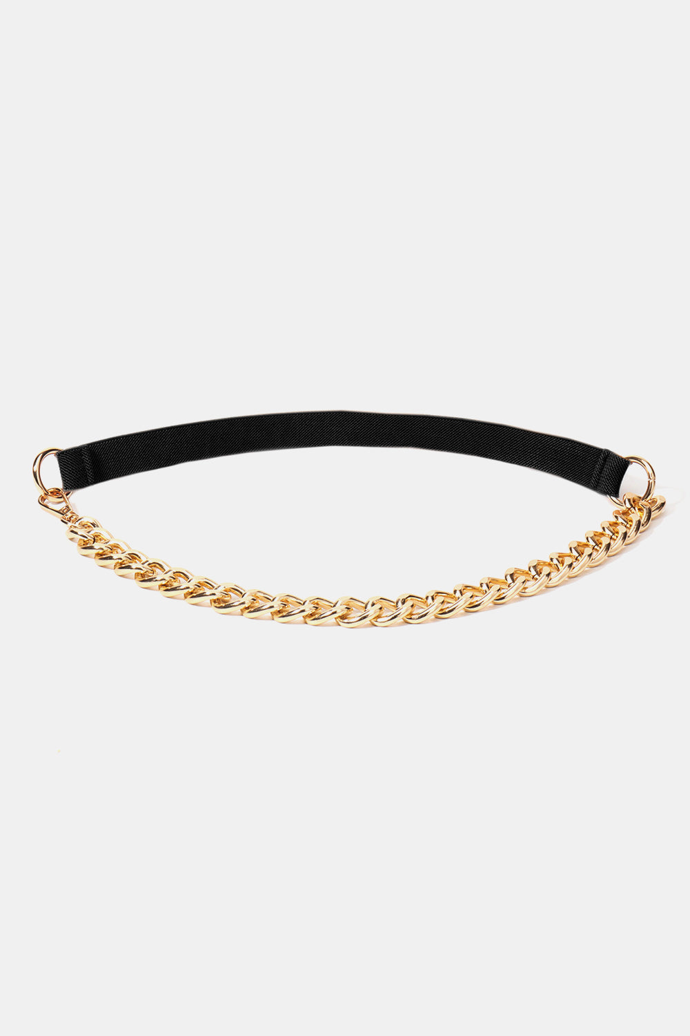 Half Alloy Chain Elastic Belt - Black/Gold / One Size