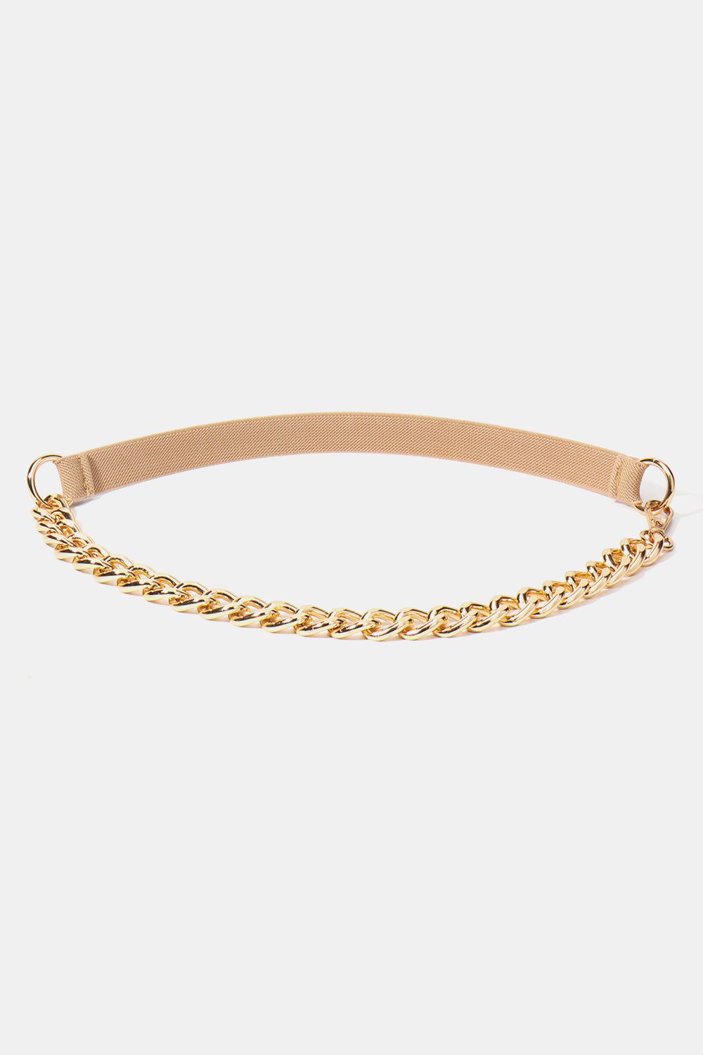 Half Alloy Chain Elastic Belt - Cream/Gold / One Size