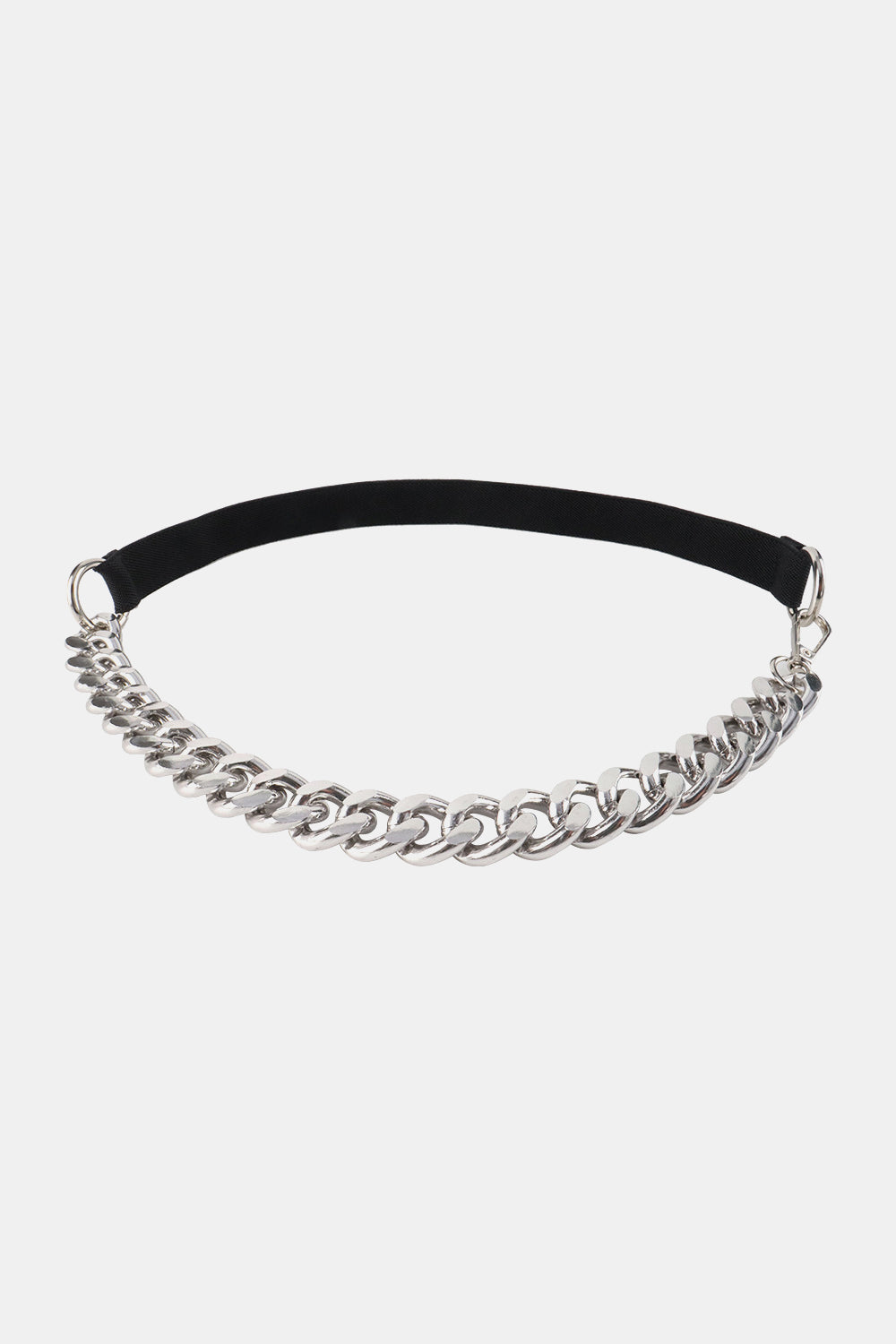 Half Alloy Chain Elastic Belt - Silver / One Size