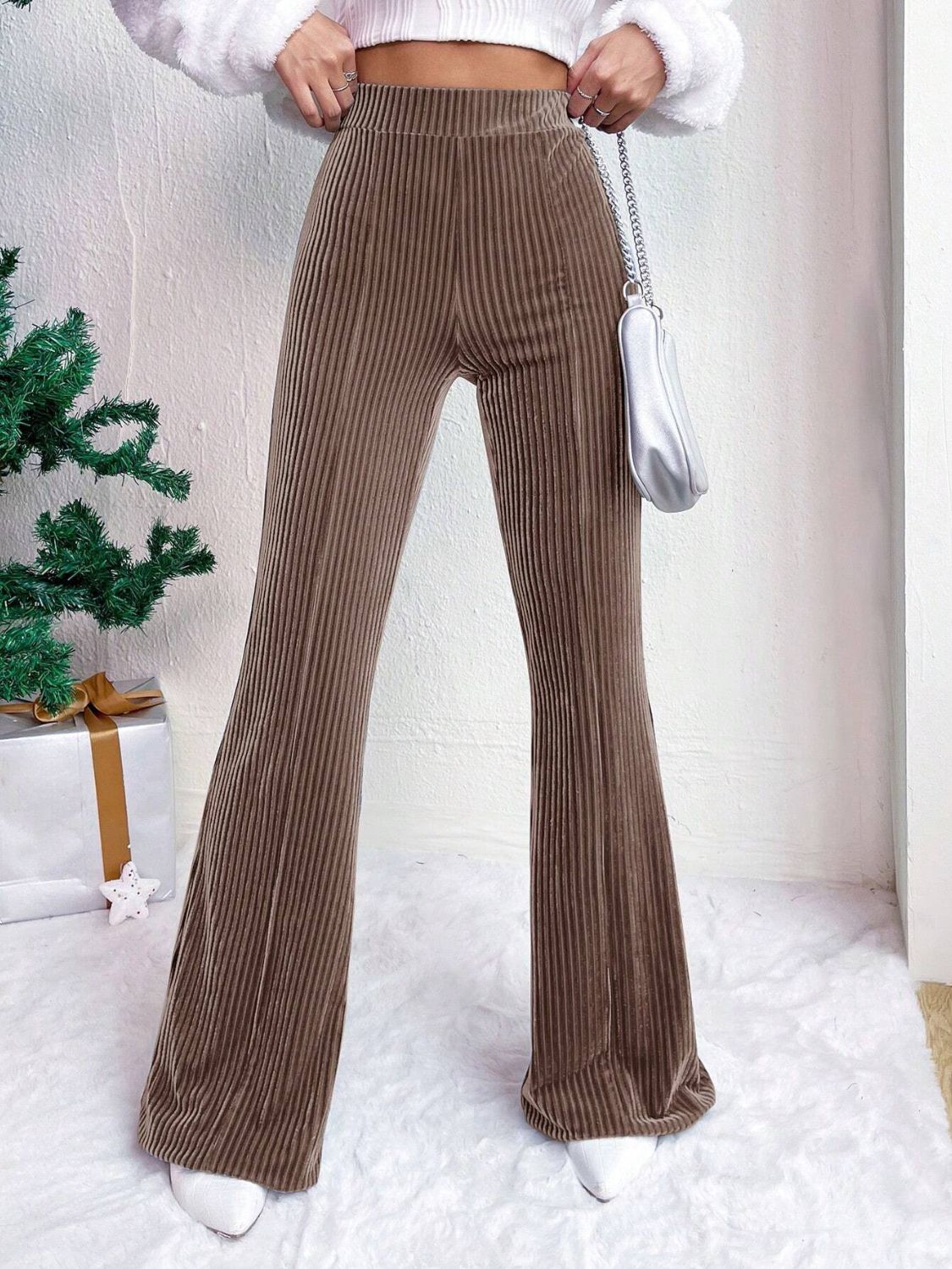 High Waist Flare Pants - Camel / S