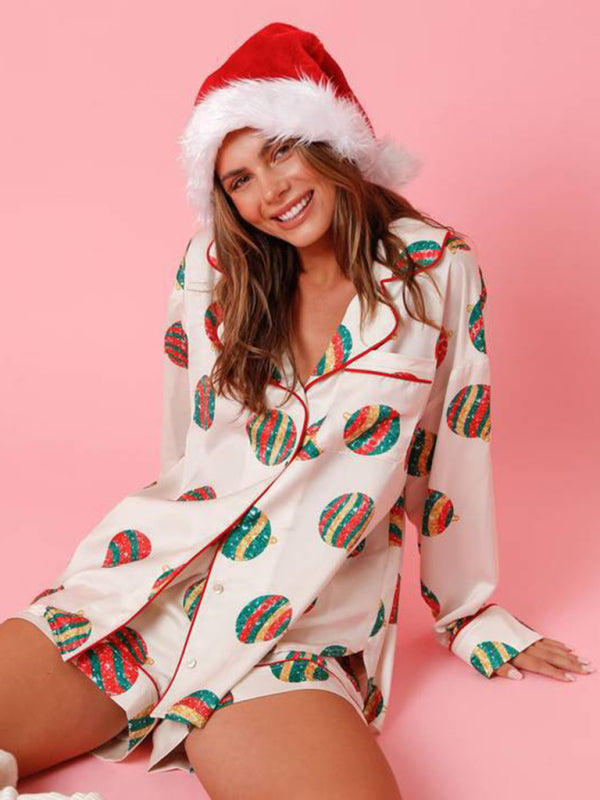 Holiday Themed Pajama Sleepwear Set - Pattern1 / S