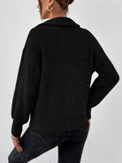 Honey Half Zip Dropped Shoulder Sweater