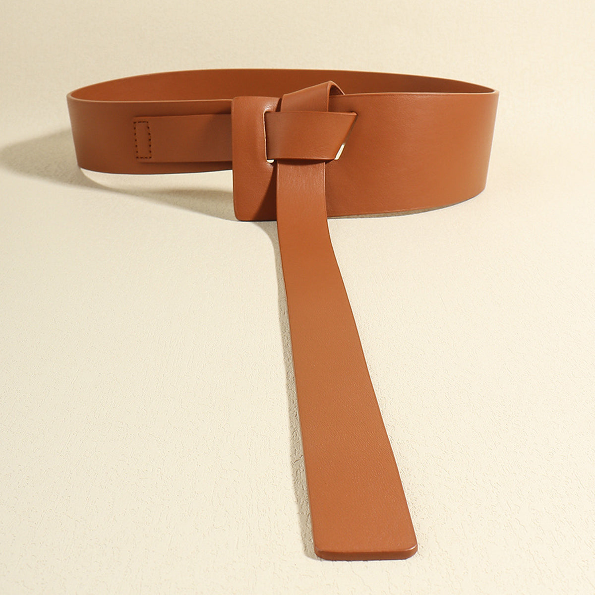 Knot Detail PU Belt - Caramel / One Size