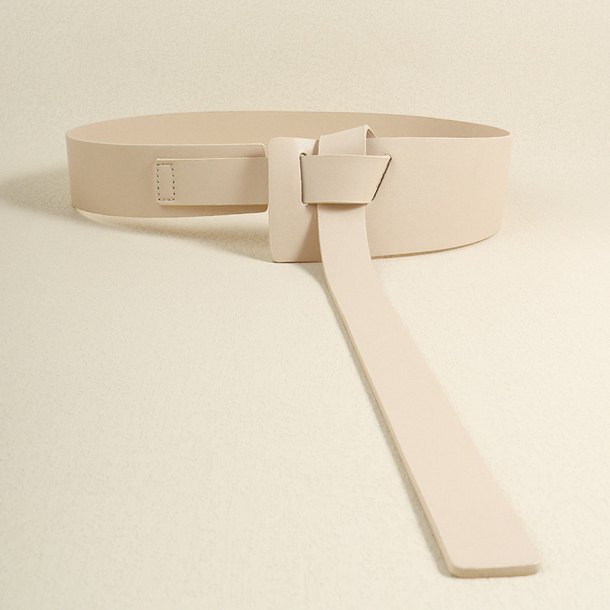 Knot Detail PU Belt - Ivory / One Size