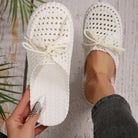 Lace-Up Flat Sandals - White / 36(US5)