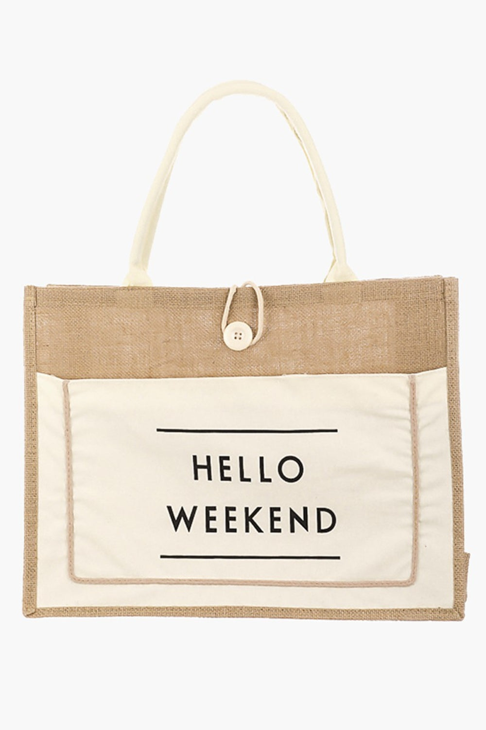 Large Hello Weekend Tote Bag - Ivory / One Size