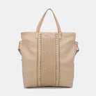 Large Studded Tote Bag - Beige / One Size