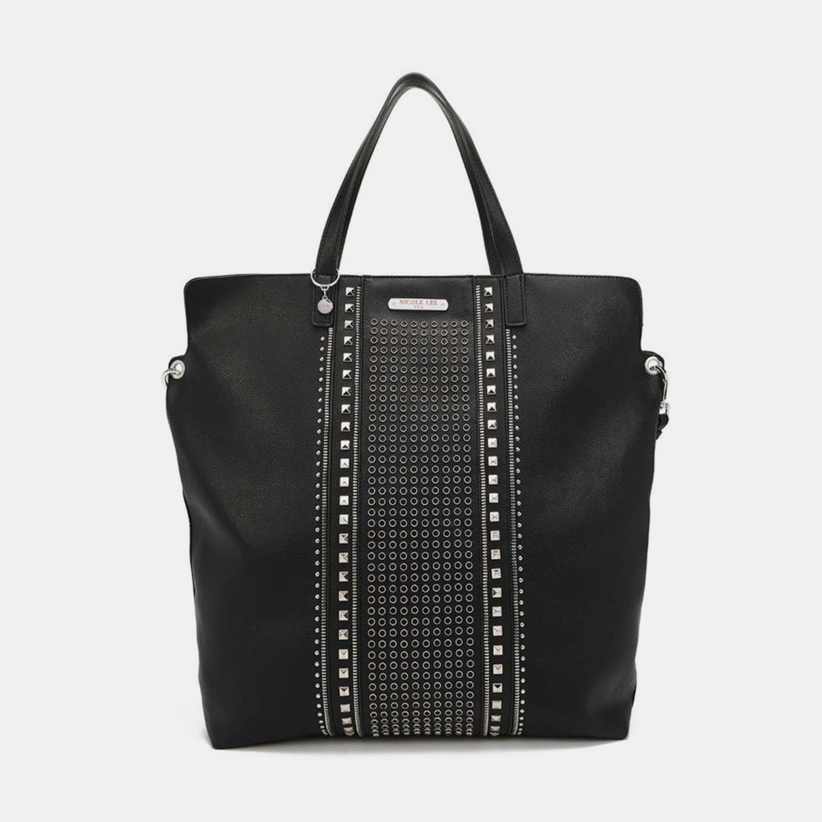 Large Studded Tote Bag - Black / One Size