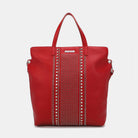 Large Studded Tote Bag - Red / One Size