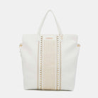 Large Studded Tote Bag - White / One Size