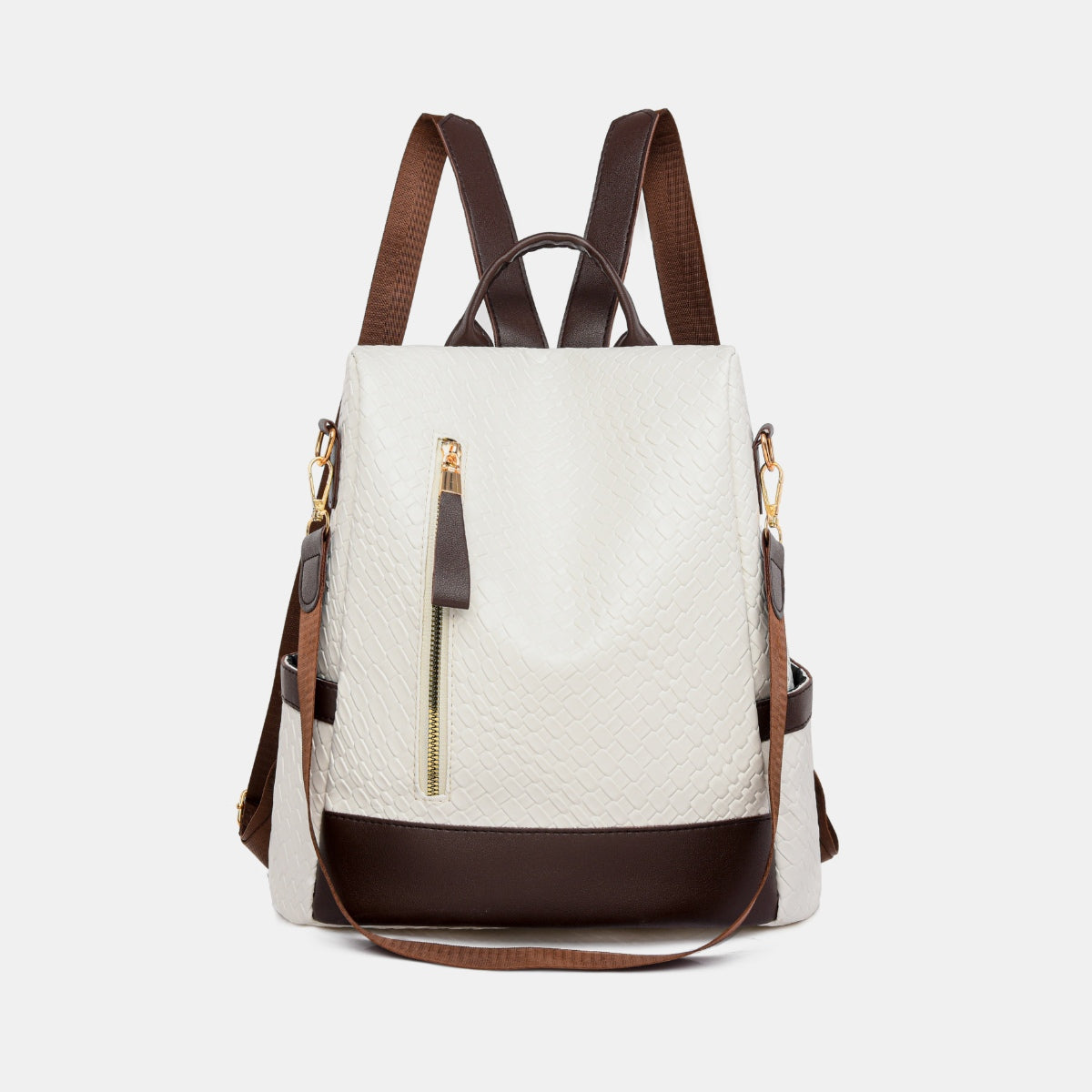 Leather Backpack Bag - Ivory / One Size