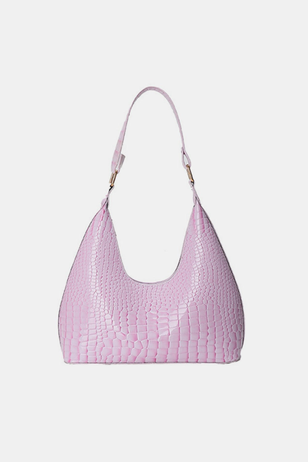 Leather Stone Texture Shoulder Bag - Pink / One Size