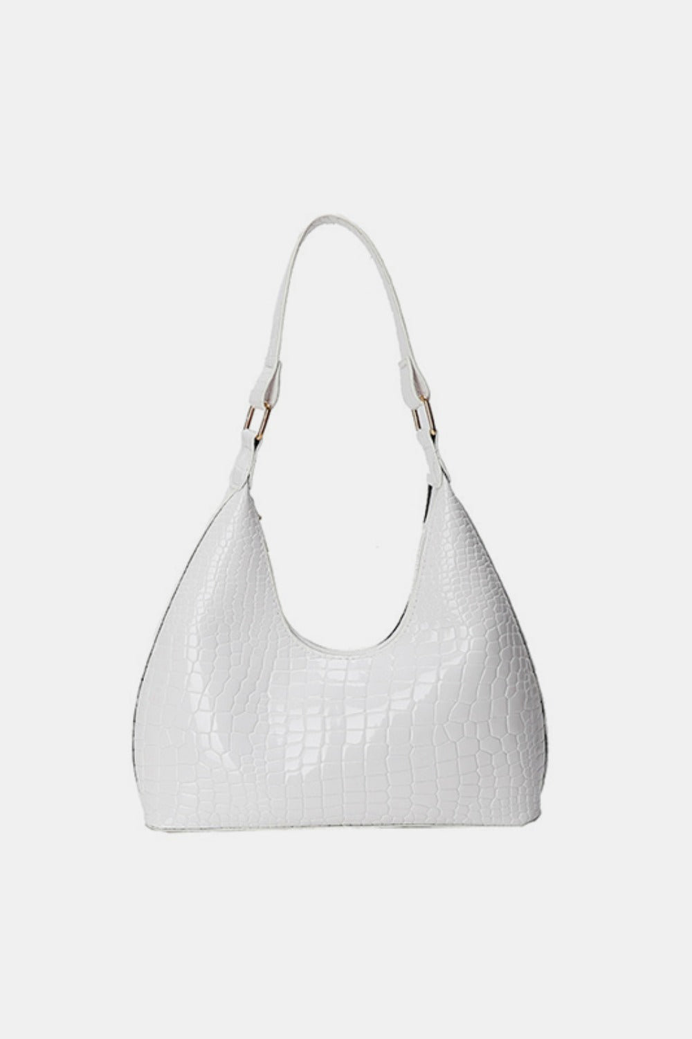 Leather Stone Texture Shoulder Bag - White / One Size