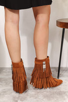 Legend Women’s Tassel Wedge Heel Ankle Booties