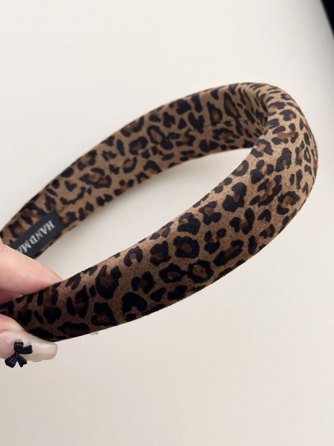Leopard Polyester Wide Headband - Brown / One Size