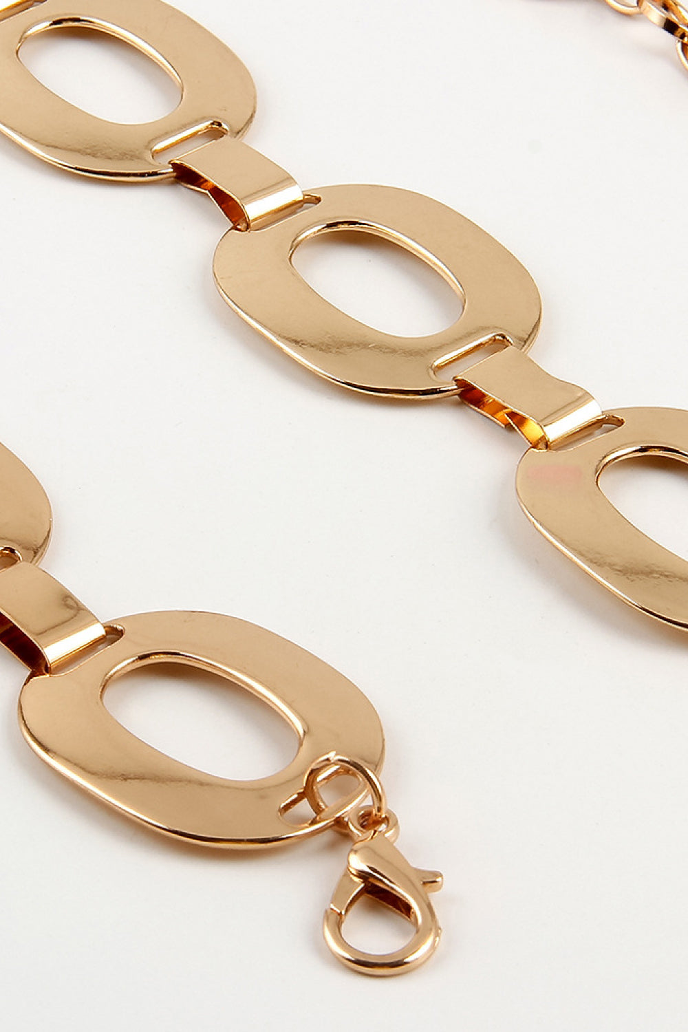 Lobster Clasp Ferroalloy Belt - Gold / One Size