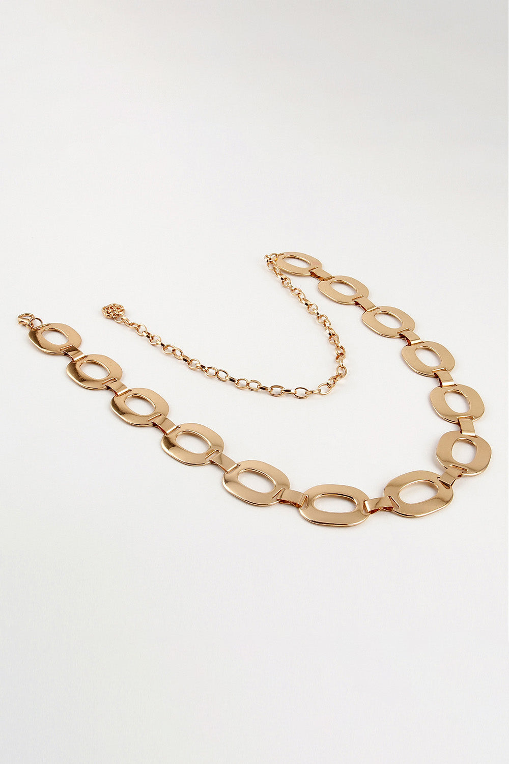 Lobster Clasp Ferroalloy Belt - Gold / One Size