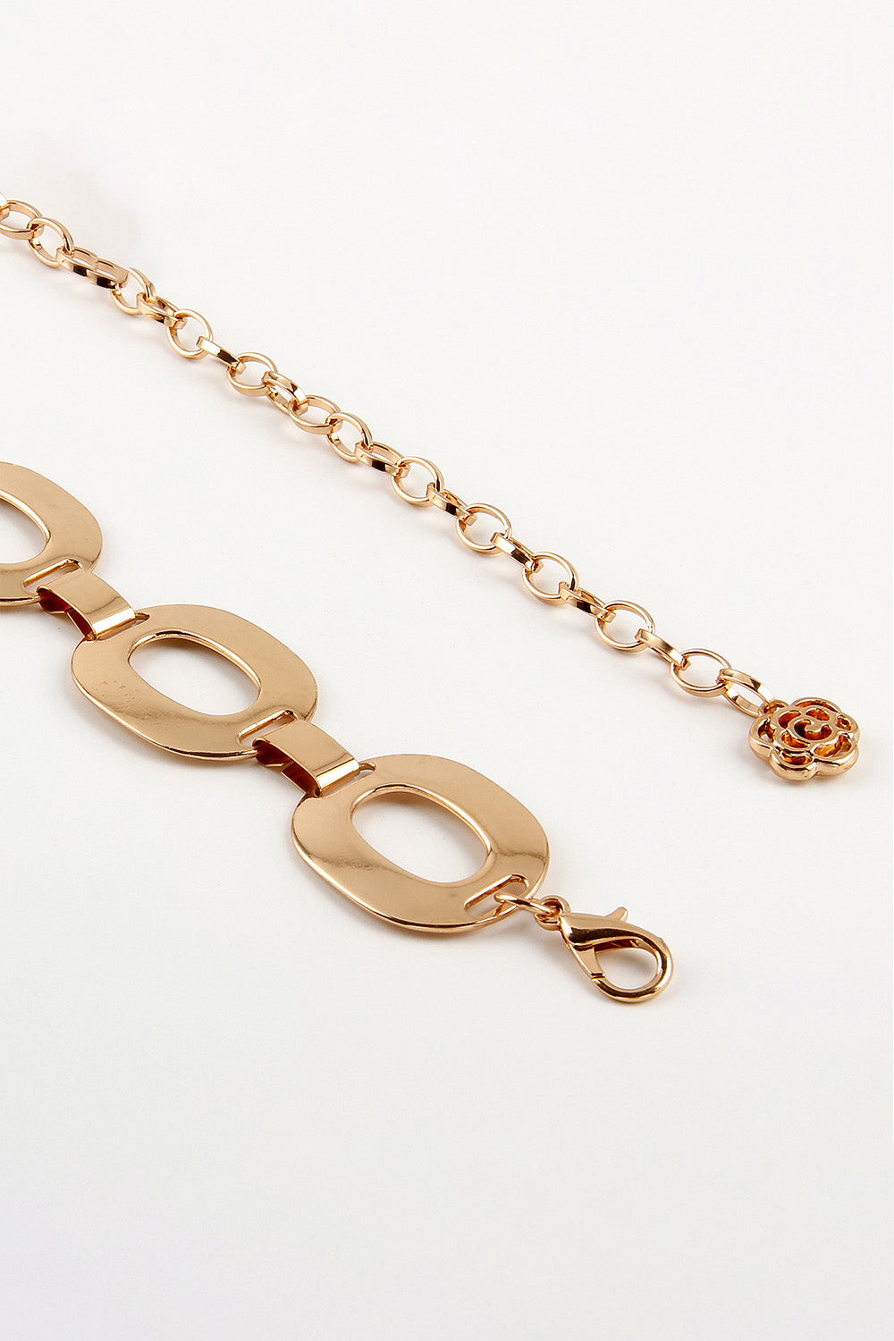 Lobster Clasp Ferroalloy Belt - Gold / One Size